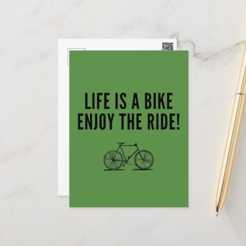 Motivational cycling quotes holiday postcard