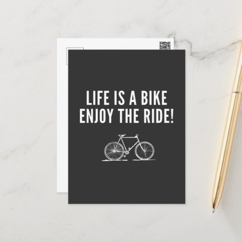 Motivational cycling quotes holiday postcard