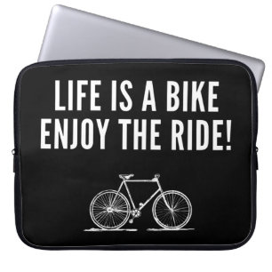 Motivational cycling quotes laptop sleeve