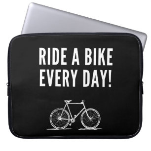 Motivational cycling quotes laptop sleeve