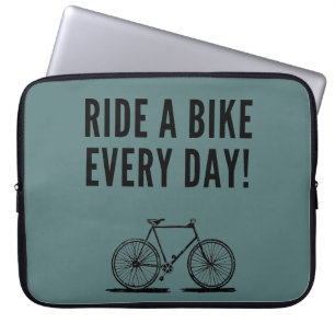 Motivational cycling quotes laptop sleeve
