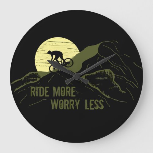 Motivational cycling quotes large clock