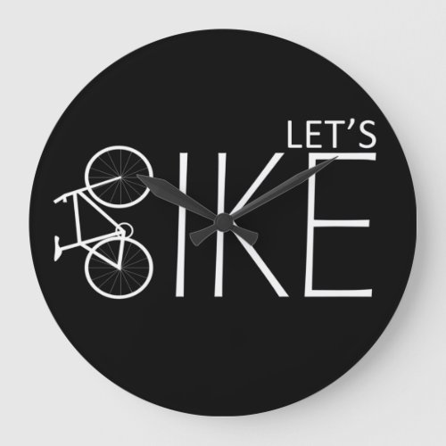 Motivational cycling quotes large clock