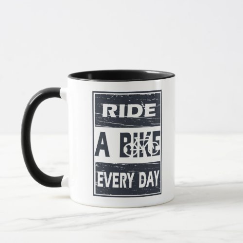 Motivational cycling quotes mug