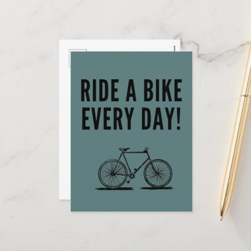 Motivational cycling quotes postcard