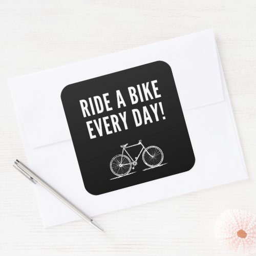 Motivational cycling quotes square sticker