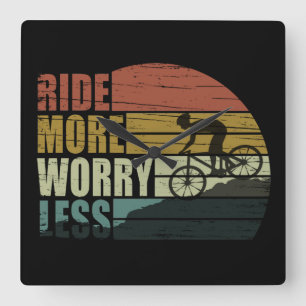 Motivational cycling quotes square wall clock