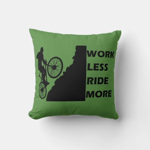 Motivational cycling quotes throw pillow