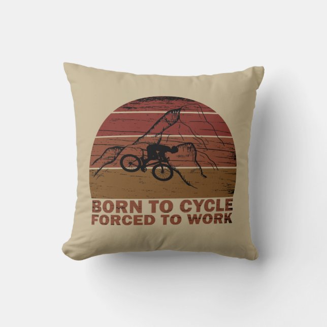 Motivational cycling quotes throw pillow (Front)