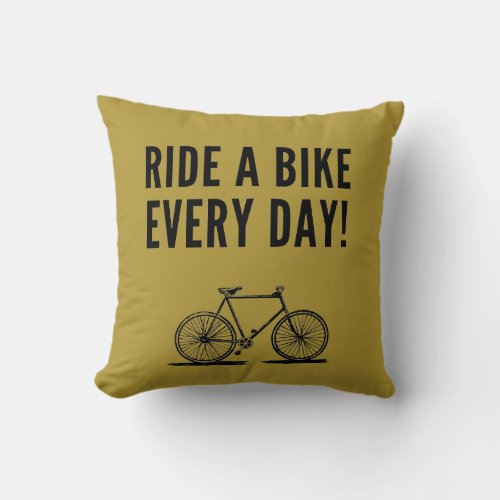 Motivational cycling quotes throw pillow