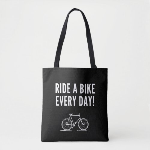 Motivational cycling quotes tote bag