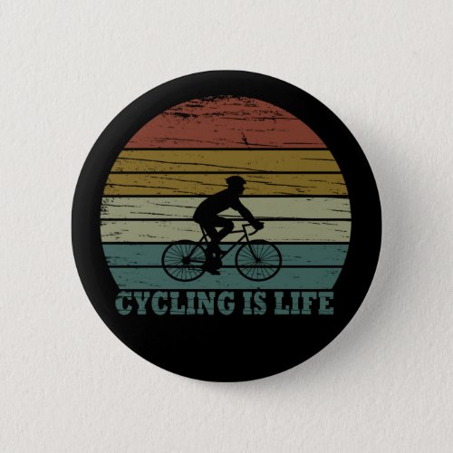 Motivational cycling quotes vintage button