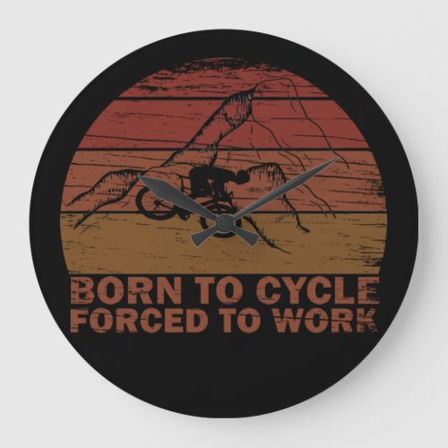 Motivational cycling quotes vintage large clock
