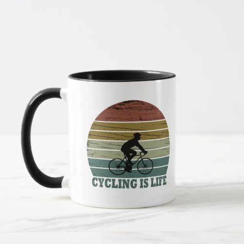 Motivational cycling quotes vintage mug