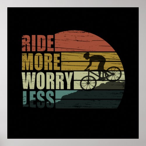 Motivational cycling quotes vintage poster