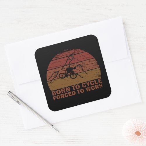 Motivational cycling quotes vintage square sticker