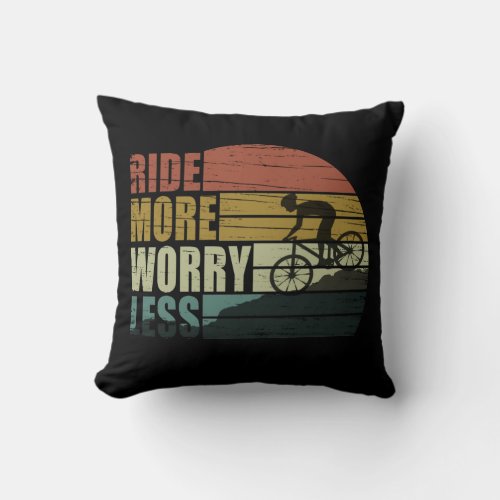 Motivational cycling quotes vintage throw pillow