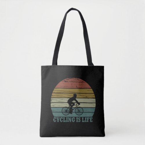Motivational cycling quotes vintage tote bag
