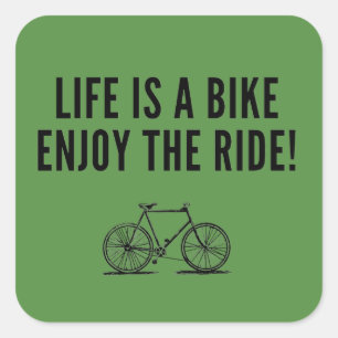 Motivational cycling square sticker