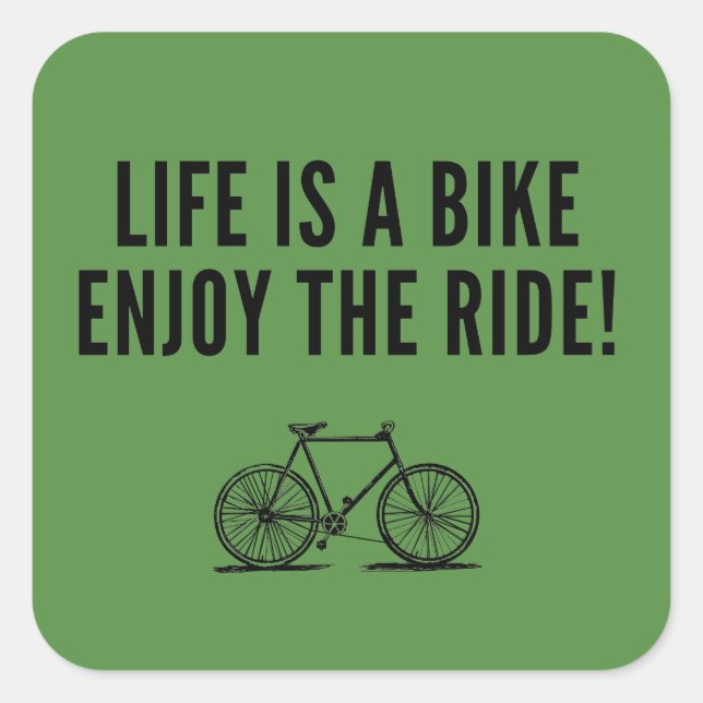 Motivational cycling square sticker (Front)