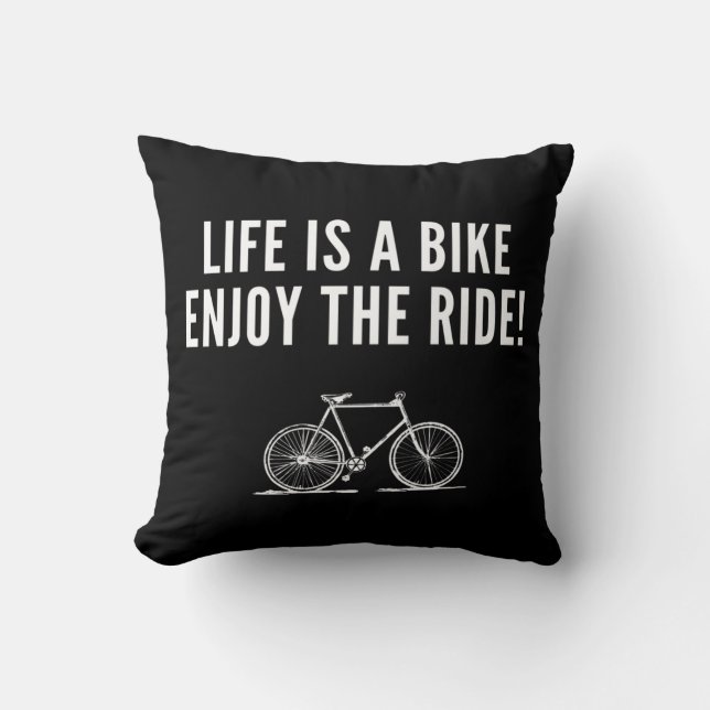 Motivational cycling throw pillow (Front)