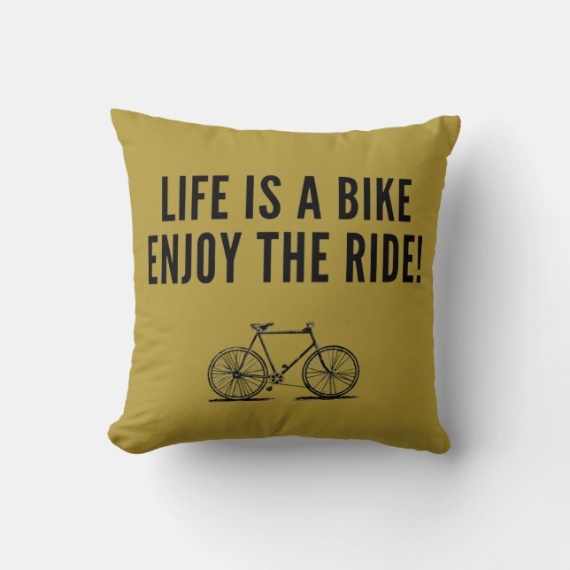Motivational cycling throw pillow (Front)