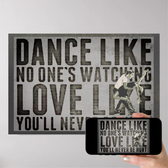 Motivational Dancing Couple Slogan Poster | Zazzle