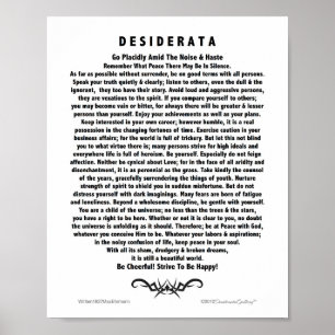 Motivational Desiderata Poem by Max Ehrmann Poster