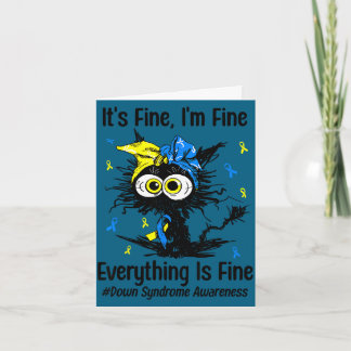 Motivational down syndrome awareness cat t21 card