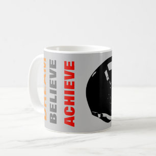 Motivational Dream Believe Achieve Football Coffee Mug