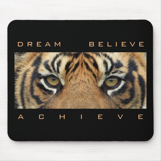 Motivational Dream Believe Achieve Horizontal Mouse Pad (Front)