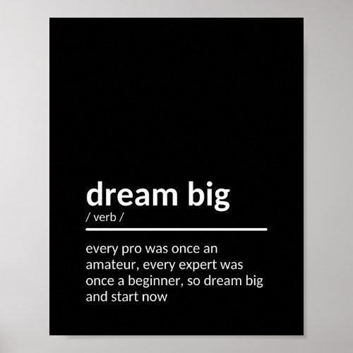 Motivational Dream Big Quote Poster