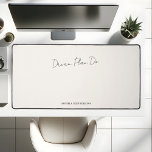 Motivational Dream Plan Do Calligraphy Beige Desk Mat<br><div class="desc">Introducing our personalized desk mat, where minimalism meets motivation. Crafted for the ambitious individual, this mat is a fusion of style and inspiration. At its center, the empowering mantra "Dream. Plan. Do." is beautifully scripted in a modern font, serving as a daily nudge towards your goals. Paired with this, your...</div>