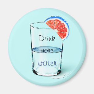Motivational/ Drink More Water Beverage Coaster Magnet