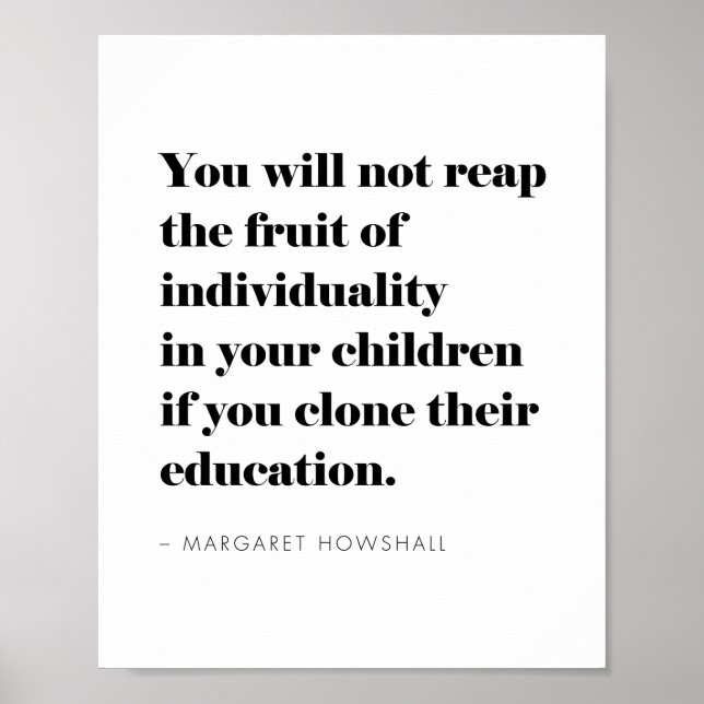 Motivational Educational Quote For Homeschooling Poster (Front)