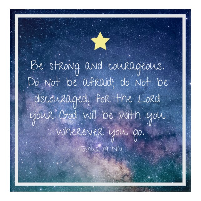 Motivational Encouraging Bible Verse Stars Galaxy Acrylic Print (Front)
