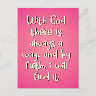 Motivational Faith Based Godly quote Postcard