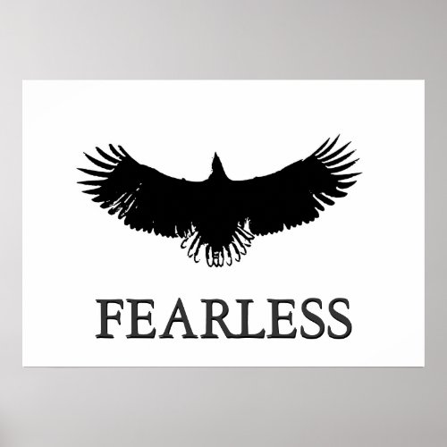 Motivational Fearless Leader Landing Eagle Poster