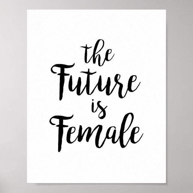 Motivational Feminist Quote The Future is Female Poster (Front)