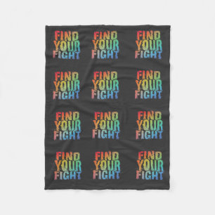 Motivational Find Your Fight Quote Art Fleece Blanket