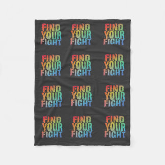 Motivational Find Your Fight Quote Art Fleece Blanket