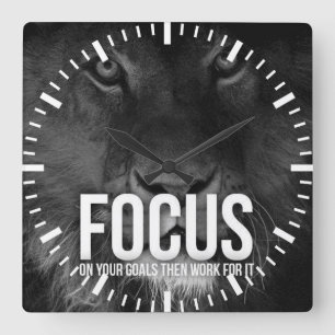 Motivational Fitness Gym Square Wall Clock