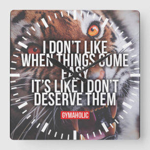 Motivational Fitness Gym Square Wall Clock