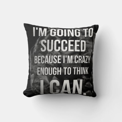 Motivational Fitness Gym Throw Pillow