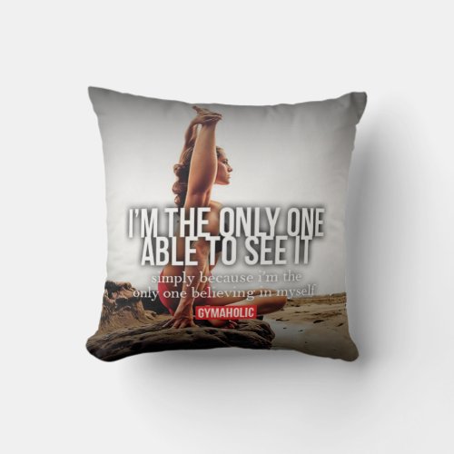 Motivational Fitness Gym Throw Pillow