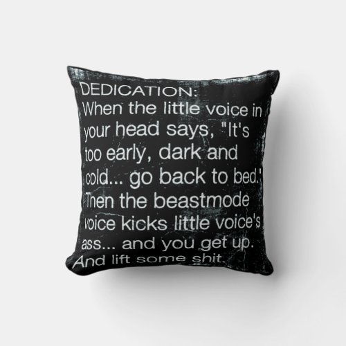 Motivational Fitness Gym Throw Pillow