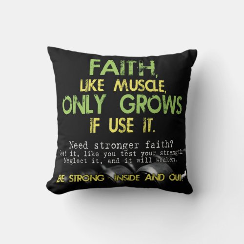 Motivational Fitness Gym Throw Pillow