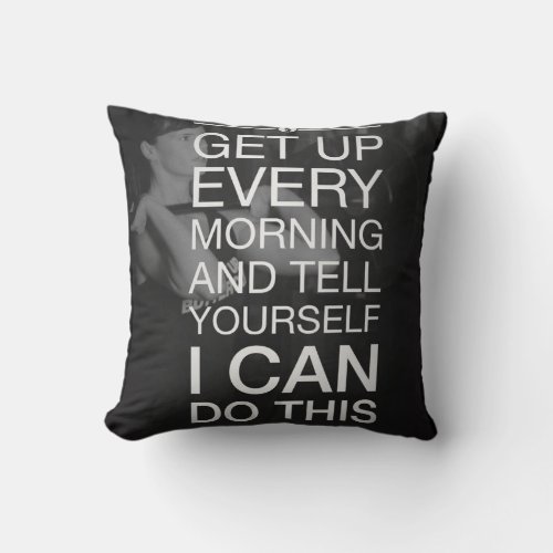 Motivational Fitness Gym Throw Pillow