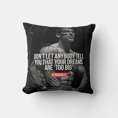 Motivational Fitness Gym Throw Pillow