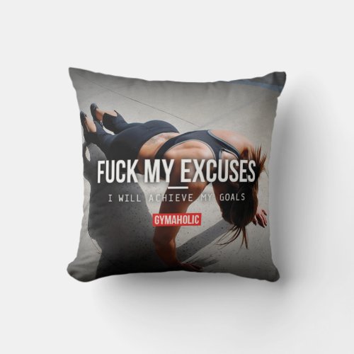 Motivational Fitness Gym Throw Pillow